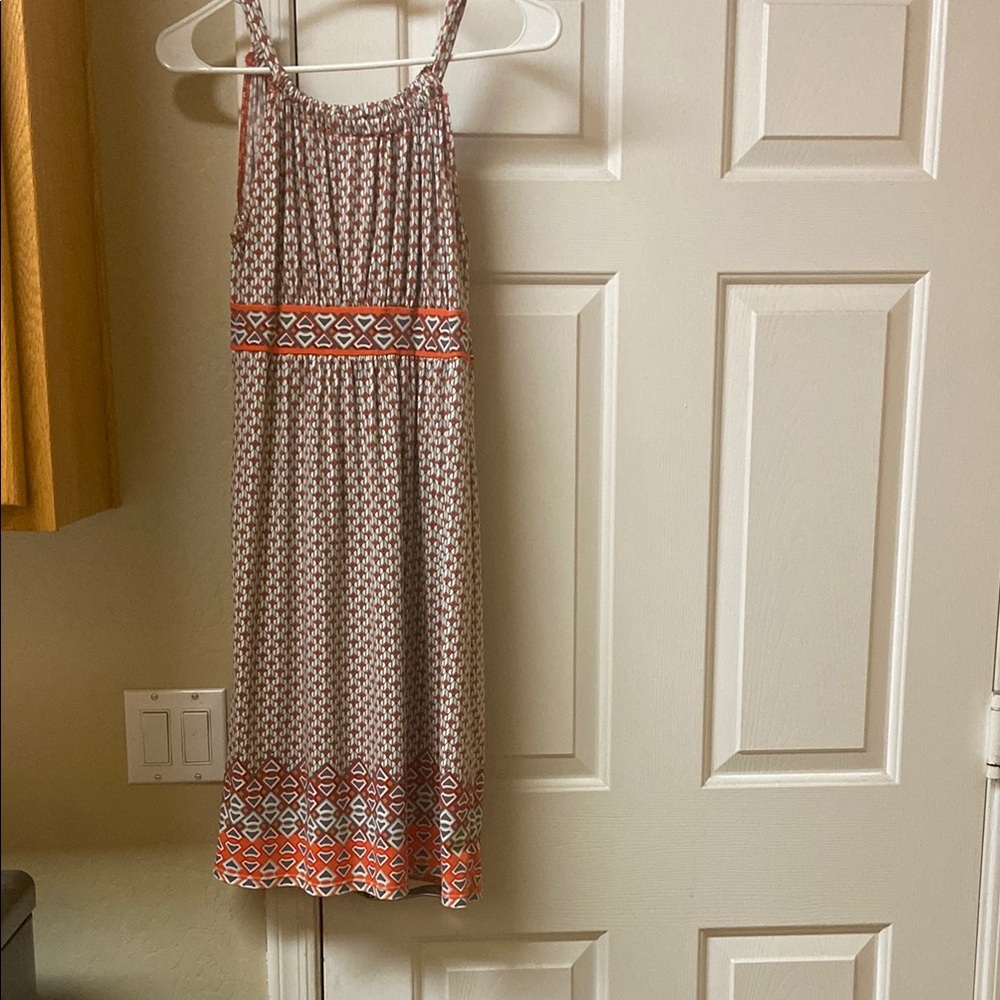 Max Studio Red and Gray Geometric Dress